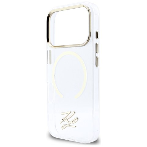 Etui Karl Lagerfeld IML KL Script Logo MagSafe do iPhone 17 Pro Max przezroczysty