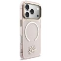Etui Karl Lagerfeld IML KL Script Logo MagSafe do iPhone 17 Pro Max różowy