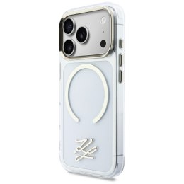 Etui Karl Lagerfeld IML KL Script Logo MagSafe do iPhone 17 Pro przezroczysty