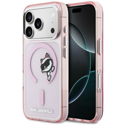 Etui Karl Lagerfeld IML Peekaboo MagSafe do iPhone 17 Pro różowy