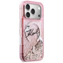 Etui Karl Lagerfeld Liquid Glitter Karl Script Logo MagSafe do iPhone 17 Pro różowy