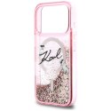Etui Karl Lagerfeld Liquid Glitter Karl Script Logo MagSafe do iPhone 17 Pro różowy