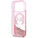 Etui Karl Lagerfeld Liquid Glitter Karl Script Logo MagSafe do iPhone 17 Pro różowy