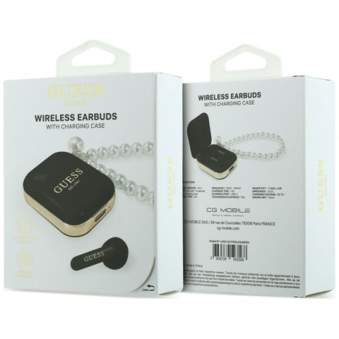 Słuchawki TWS Guess Pearl Strap czarny