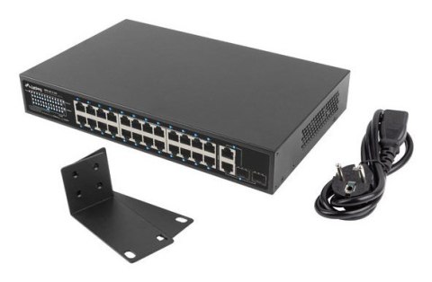 SWITCH LANBERG RSFE-24P-2C-250 24X 100MB POE+/2X COMBO RACK 19" GIGABIT ETHERNET 250W