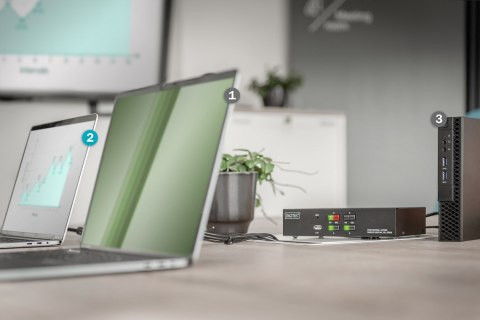 Przełącznik KVM, 4-portowy, pojedynczy wyświetlacz, 4K, HDMI