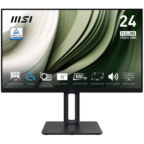 Monitor MSI Pro MP245PG 24 cali IPS FHD HDMI/DP Pivot - Płaski ekran - 61 cm