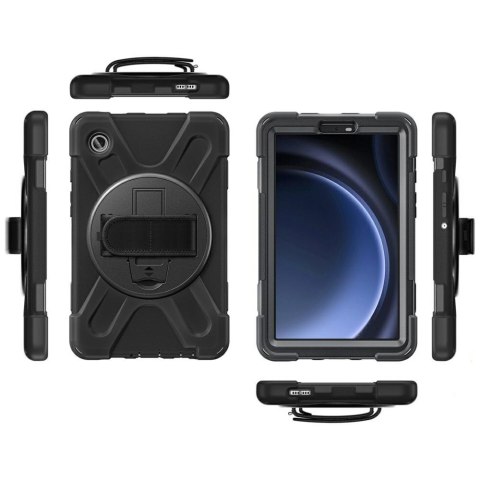Pancerne etui z uchwytem 4smarts Rugged Case Grip do Samsung Galaxy Tab A9 czarny