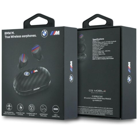 Słuchawki Bluetooth TWS BMW Carbon Metal Logo ENC czarny