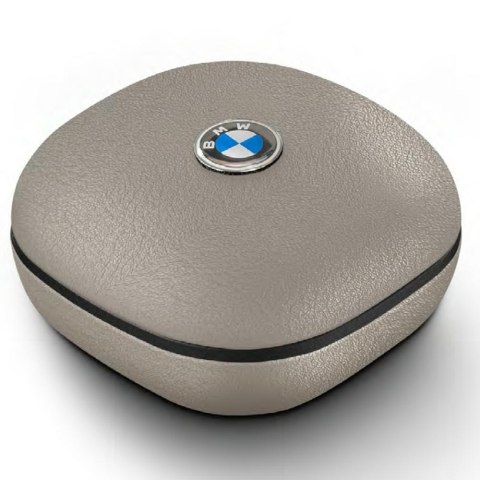 Słuchawki Bluetooth TWS BMW Leather Metal Logo ENC taupe