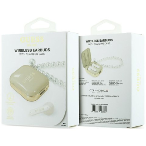Słuchawki TWS Guess Pearl Strap beżowy