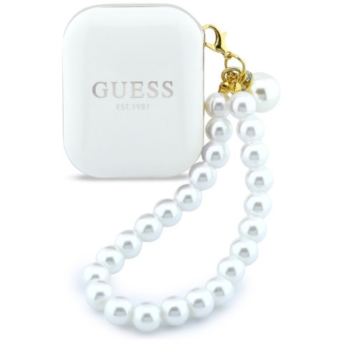 Słuchawki TWS Guess Pearl Strap biały