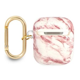 Guess GUA2HCHMAP AirPods cover różowy/pink Marble Strap Collection