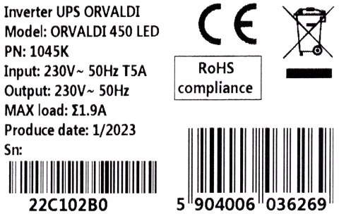 ORVALDI 450LED 1045K