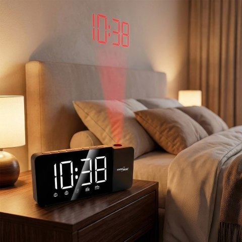 GREENBLUE RADIOBUDZIK CYFROWY LED Z PROJEKTOREM GREENBLUE,RADIO FM, ALARM, ZEGAR 12/24, ZASILANIE USB 5V DC + CR2032 GB172