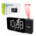 GREENBLUE RADIOBUDZIK CYFROWY LED Z PROJEKTOREM GREENBLUE,RADIO FM, ALARM, ZEGAR 12/24, ZASILANIE USB 5V DC + CR2032 GB172