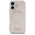 Etui Guess IML Script Metal MagSafe do iPhone 17 różowy