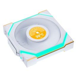 Wentylator Lian Li LULI-100 UNI FAN SL LCD, ARGB, PWM, 3x, 120 mm, Bezprzewodowe sterowanie za pomocą kontrolera 2.4GHz, biały