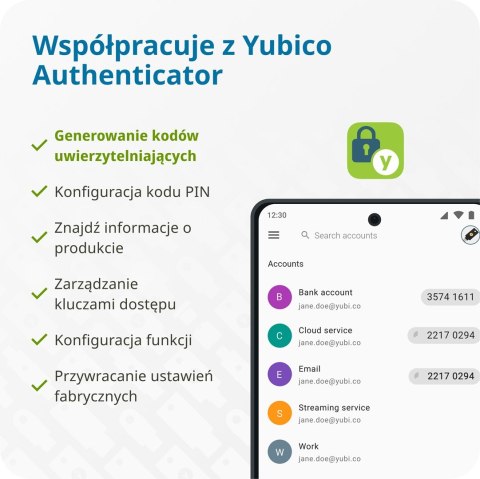 Klucz Sprzętowy Yubico YubiKey 5C U2F FIDO