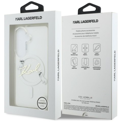 Etui Karl Lagerfeld IML KC Script MagSafe do Samsung Galaxy S26 Plus przezroczysty