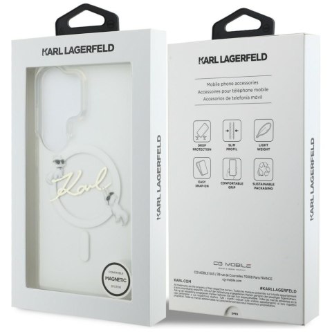 Etui Karl Lagerfeld IML KC Script MagSafe do Samsung Galaxy S26 Ultra przezroczysty