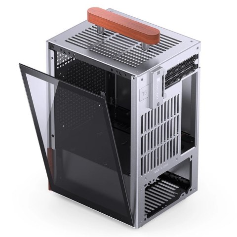 Obudowa PC Jonsbo T6 Mini-Tower, Mini-ITX, szkło hartowane, drewno - srebrna
