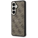 Etui Guess 4G Embossed Ring MagSafe do Samsung Galaxy S26 brązowy