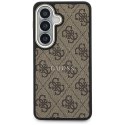 Etui Guess 4G Embossed Ring MagSafe do Samsung Galaxy S26 brązowy