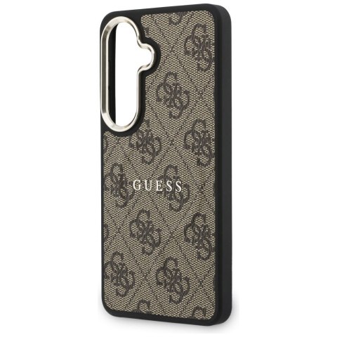Etui Guess 4G Embossed Ring MagSafe do Samsung Galaxy S26 brązowy