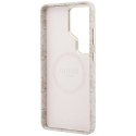 Etui Guess 4G Rhinestone Round Logo MagSafe do Samsung Galaxy S26 Ultra różowy