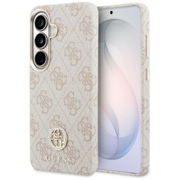 Etui Guess 4G Rhinestone Round Logo MagSafe do Samsung Galaxy S26 różowy