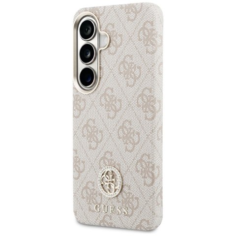 Etui Guess 4G Rhinestone Round Logo MagSafe do Samsung Galaxy S26 różowy
