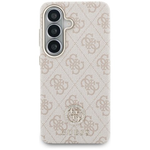Etui Guess 4G Rhinestone Round Logo MagSafe do Samsung Galaxy S26 różowy