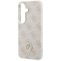 Etui Guess 4G Rhinestone Round Logo MagSafe do Samsung Galaxy S26 różowy