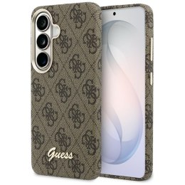 Etui Guess 4G Script MagSafe do Samsung Galaxy S26 brązowy