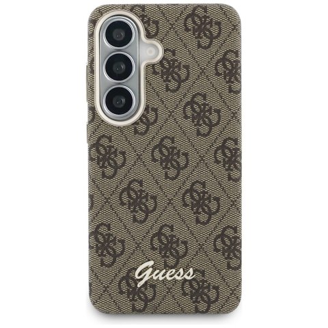 Etui Guess 4G Script MagSafe do Samsung Galaxy S26 brązowy