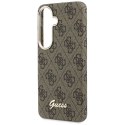 Etui Guess 4G Script MagSafe do Samsung Galaxy S26 brązowy