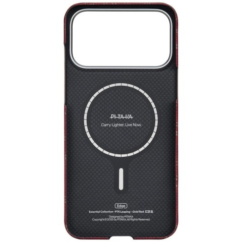 PITAKA Monogram-Gold/Red Ultra-Slim 
Case for iPhone 17 Pro