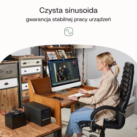 UPS ZASILACZ AWARYJNY Greencell PowerCore 1200VA 800W AVR 12VDC LCD