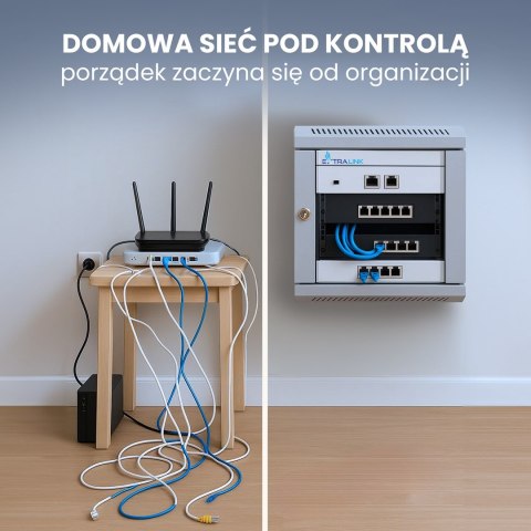 EXTRALINK SZAFA RACK WISZĄCA 6U 10" SZARA