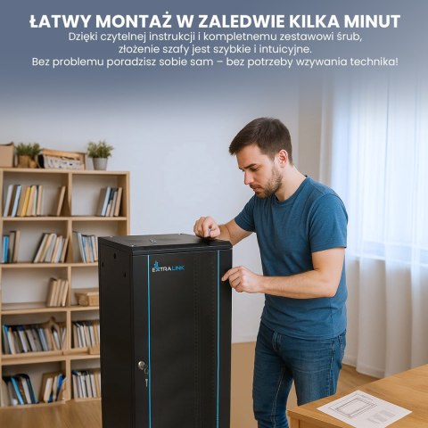 EXTRALINK SZAFA RACK WISZĄCA 15U 600X450 CZARNA