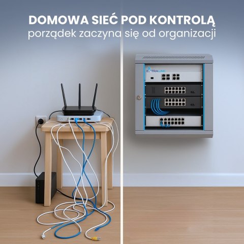 Extralink - szafka wisząca 19" 6U 600x450 Szara