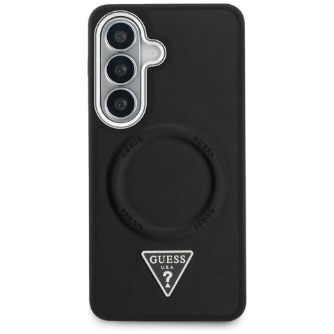 Etui Guess Embossed Ring Triangle Logo MagSafe do Samsung Galaxy S26 czarny