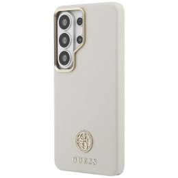 Etui Guess Rhinestone Round Logo MagSafe do Samsung Galaxy S26 Ultra beżowy