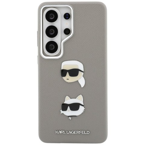 Etui Karl Lagerfeld Saffiano Double Heads Metal do Samsung Galaxy S26 Ultra srebrny