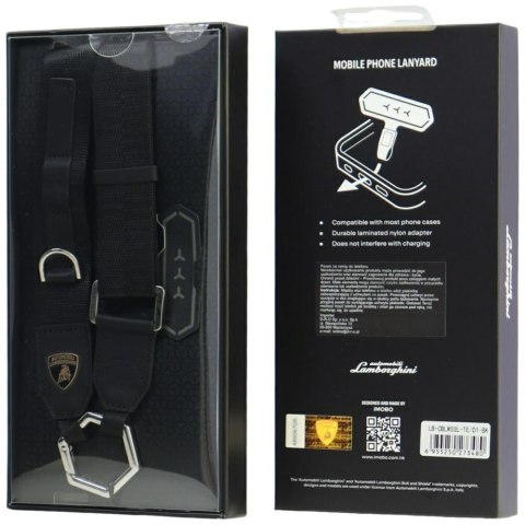 Uniwersalna smycz Lamborghini D1 Crossbody Webbing Strap czarny