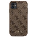 Guess GUHCN61G4GFBR iPhone 11 6,1" brązowy/brown hard case 4G Metal Gold Logo
