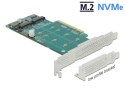 Delock PCI Express x8 Card 2 x internal NVMe M.2 Key M - Bifurcation - storage controller - M.2 NVMe Card - PCIe 4.0 x8