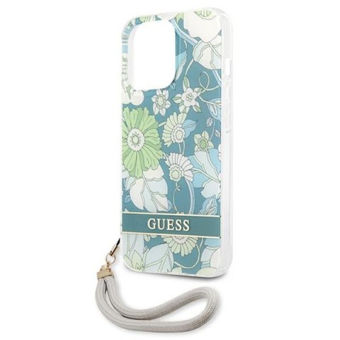 Guess GUHCP13XHFLSN iPhone 13 Pro Max 6,7" zielony/green hardcase Flower Strap
