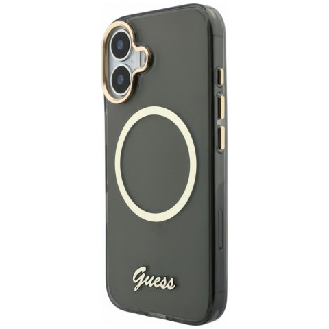 Etui Guess IML Script Metal MagSafe do iPhone 17 czarny